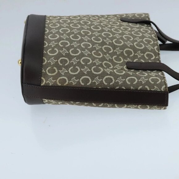 CELINE C Macadam Canvas Hand Bag Brown Gold - Picture 3 of 15
